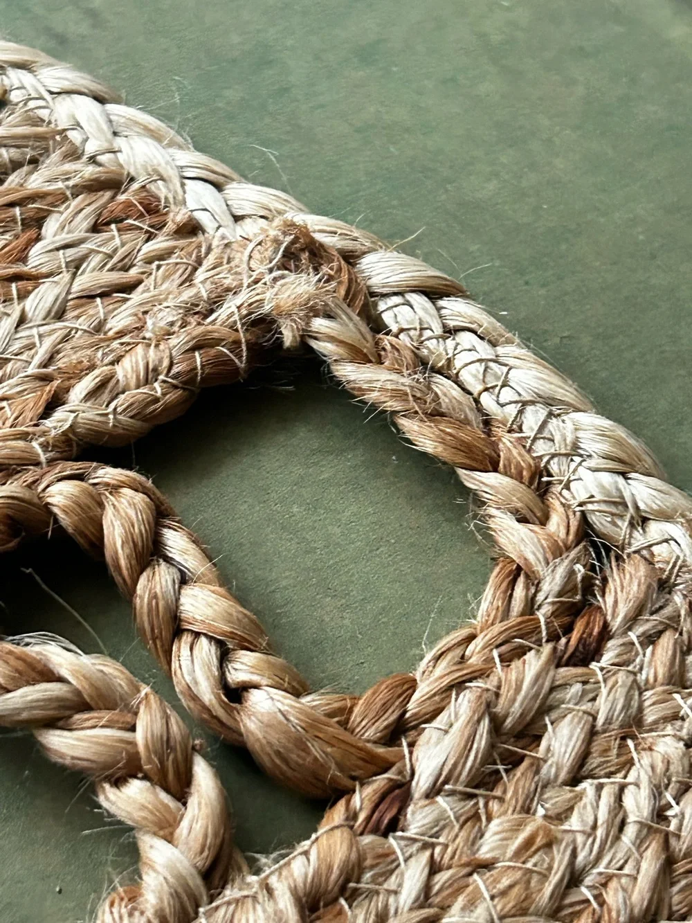 🌴Handwoven Boho Half Moon 100% Jute Rug/Doormat | Wall Hanging| 18x30